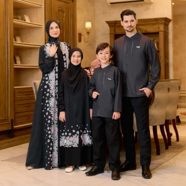 NIBRAS RAYYA SERIES 2025 UMBRA BLACK Sarimbit Family Eid