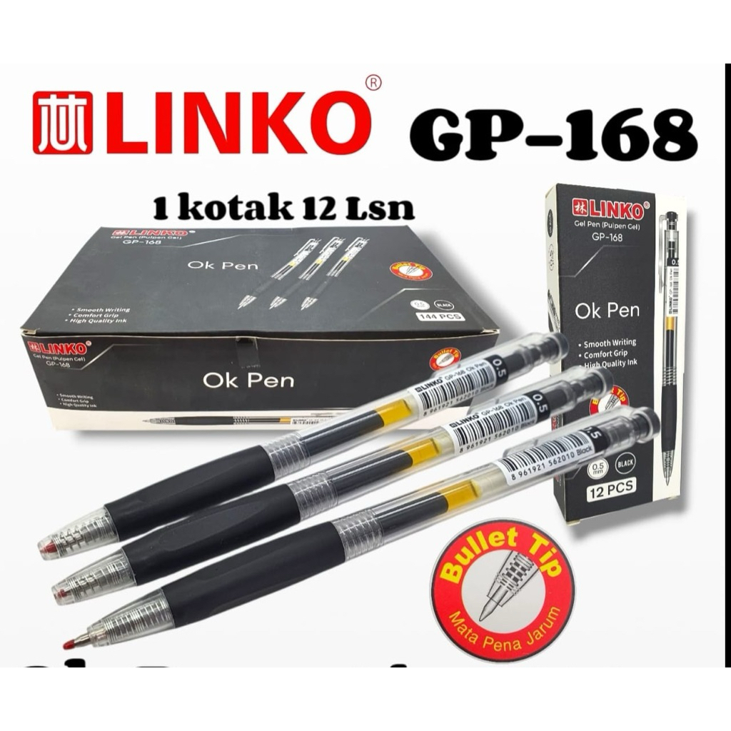 WHOLESALE 1Lsn (12 ชิ้น) LDO GP168 ปากกาเจลสีดํา 0.5 มม. // ปากกาเจล