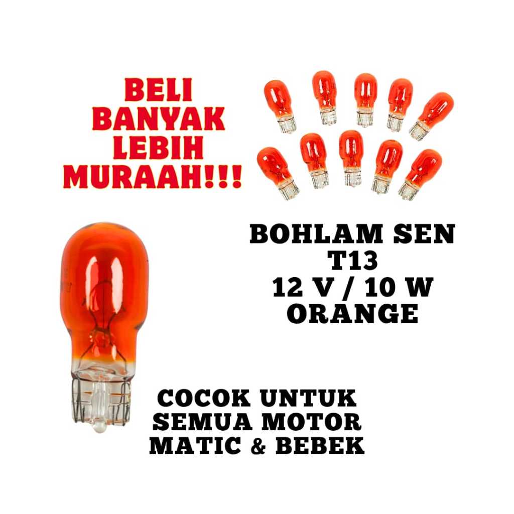 GENOVA T13 ORANGE 12V/10W TURN LIGHT BULB / DUSK BULB
