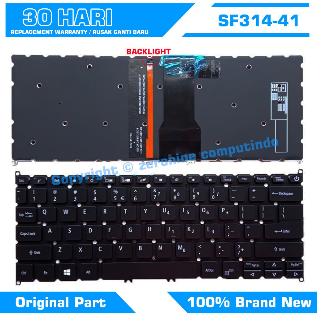 Acer Swift 3 SF314-54 SF314-56 SF314-57 SF314-41 คีย์บอร์ดแบ็คไลท์