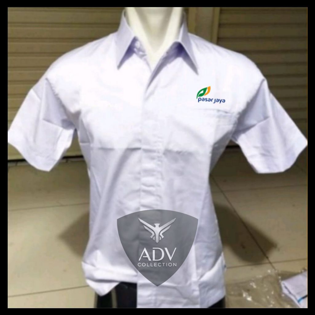 KEMEJA MARKET JAYA Shirt MARKET JAYA ชุดผู้ชายแขนสั้นสีขาว