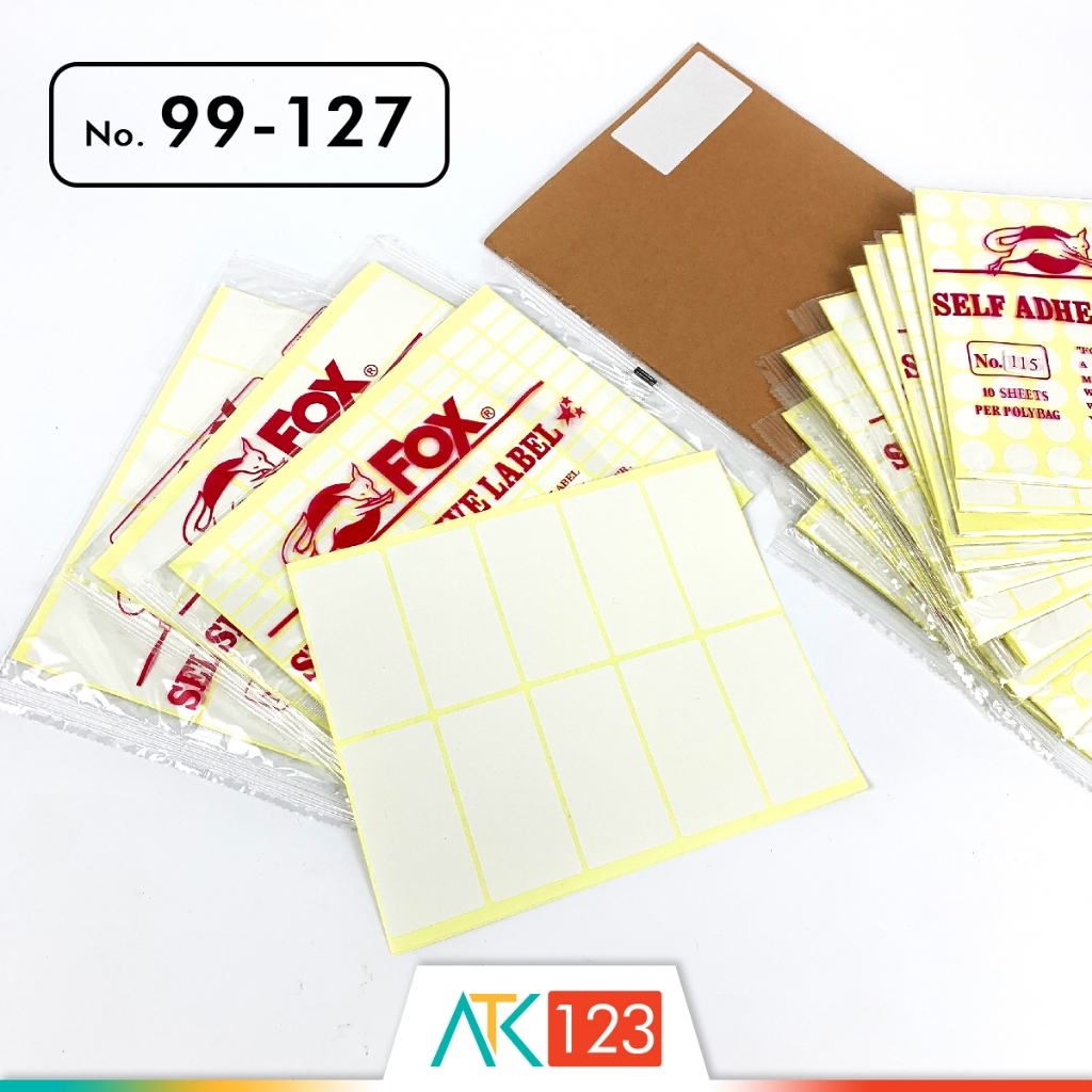 กระดาษสติ๊กเกอร์ Fox / ป้าย No. 99-127