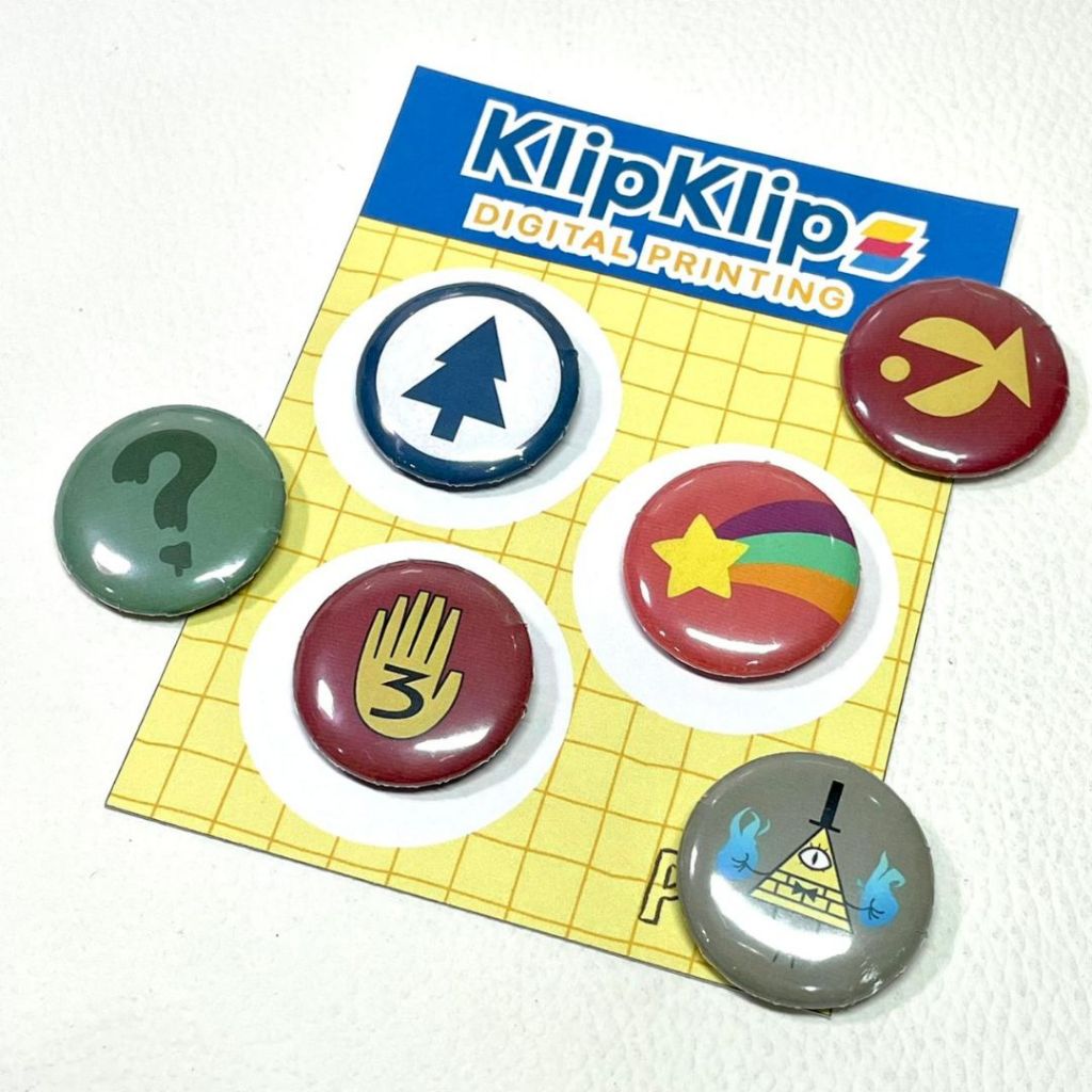 KLIPKLIP - Gravity Falls เข็มกลัดโลโก้การ์ตูน 25mm Glossy 1 ชุด 3 ชิ้น