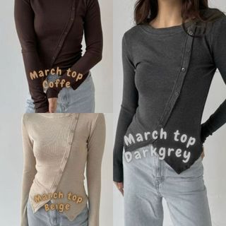 MARCH BLOUSE RIB KNIT BASIC DAILY - BLOUSE KANCING KOREAN STYLE