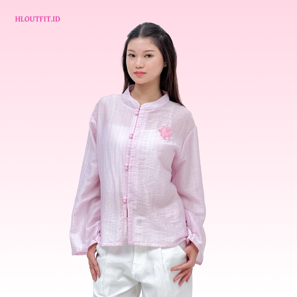 HL Aruna Blouse Sheer Floral- Blouse Raya Aruna