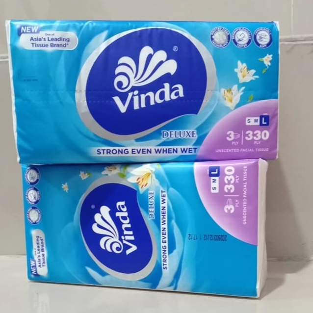 [ 1 ชิ้น ] Vinda deluxe ทิชชู่ 3 ชั้น กระดาษเช็ดหน้า 330 ชั้น
