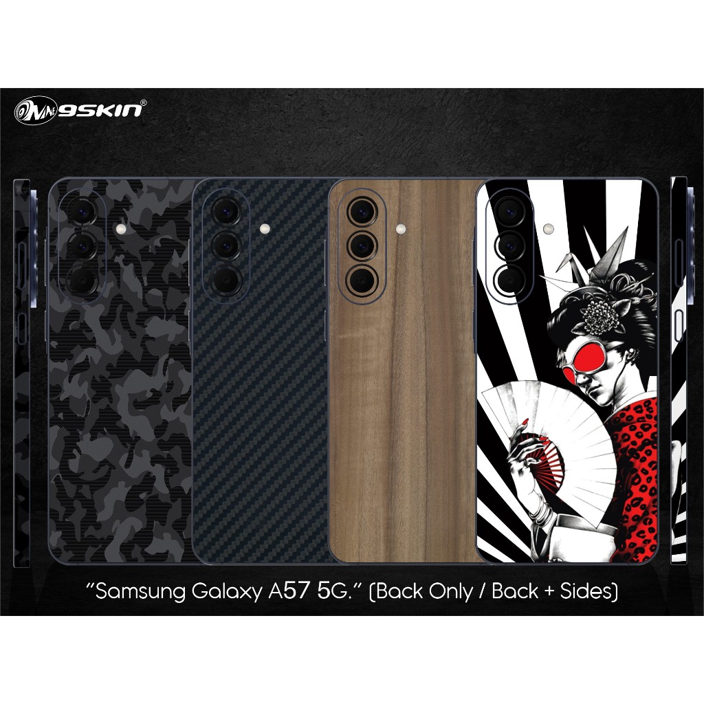 9skin Samsung Galaxy A57 5G Back Case Skin Custom Carbon Leather Special Texture