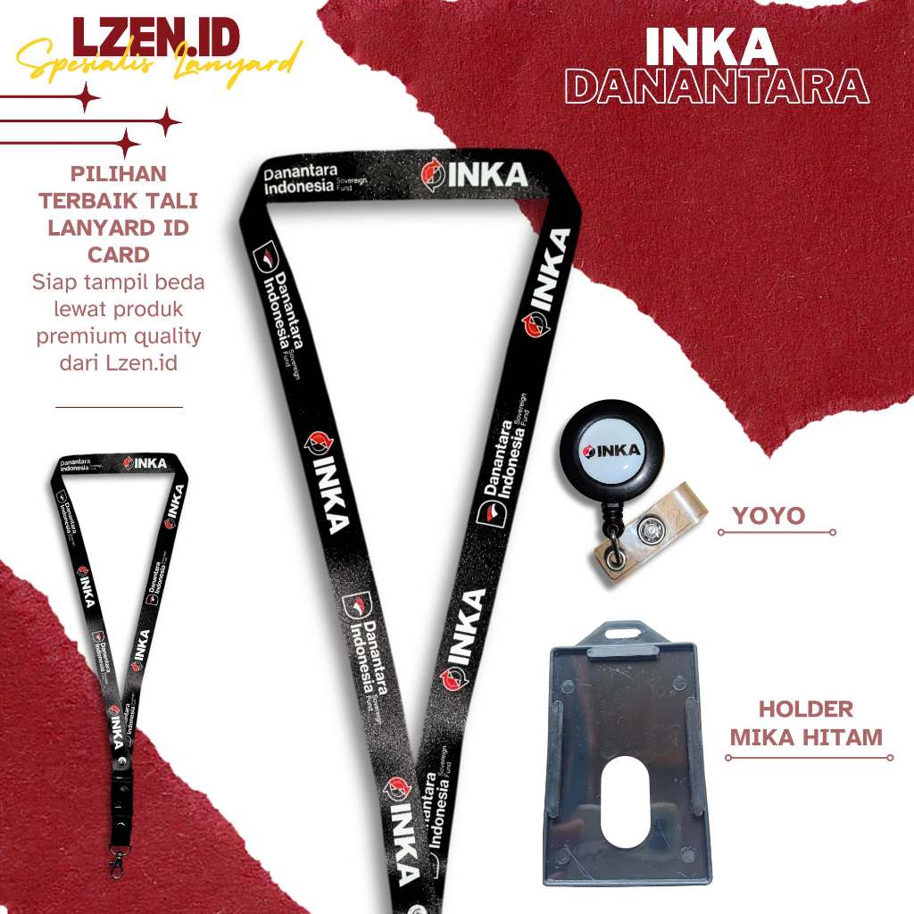GANTUNGAN ใหม่ล่าสุด BLACK INKA DANANTARA ID CARD LANYARD | ใหม่ล่าสุด BLACK INKA DANANTA ID CARD ST
