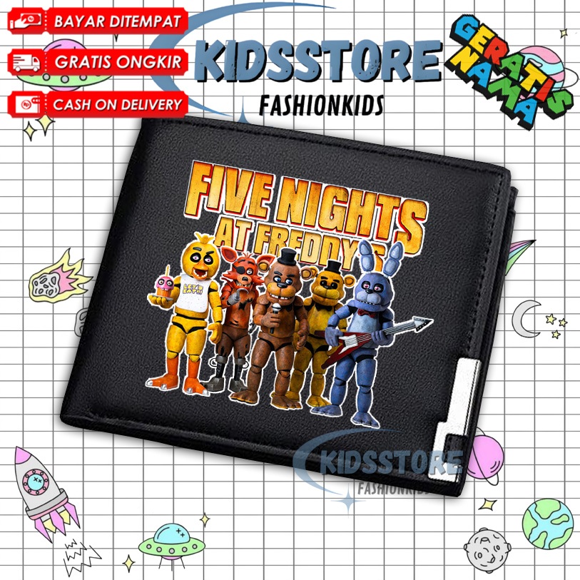 FOLDING WALLET - WALLET WALLET - CHILDRENS WALLET - FIVE AT NIGHT FREDDY MOTIF WALLET CUTE COOL CHIL