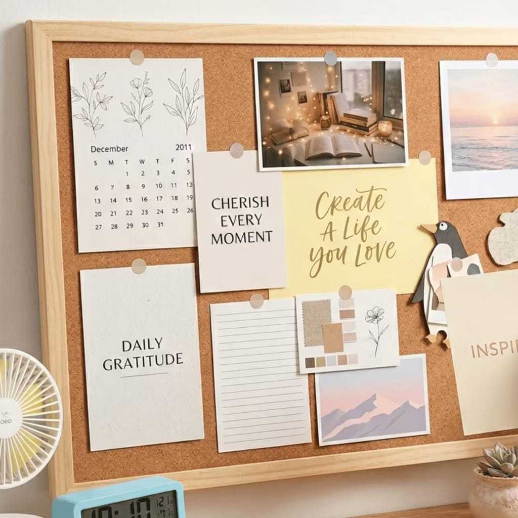 MDF Board Wall Aesthetic ตกแต่งห้อง 20x30/30x40 / 40x60 Corkboard โต๊ะเรียน