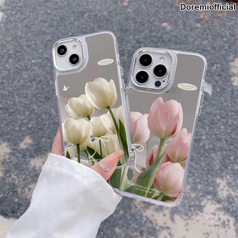 TULIP SHINE MOTIF SOFT GRADIENT + REQUEST PHOTO MIRROR HEBE CASE สําหรับ REDMI NOTE 8 9 10 11 12 13 