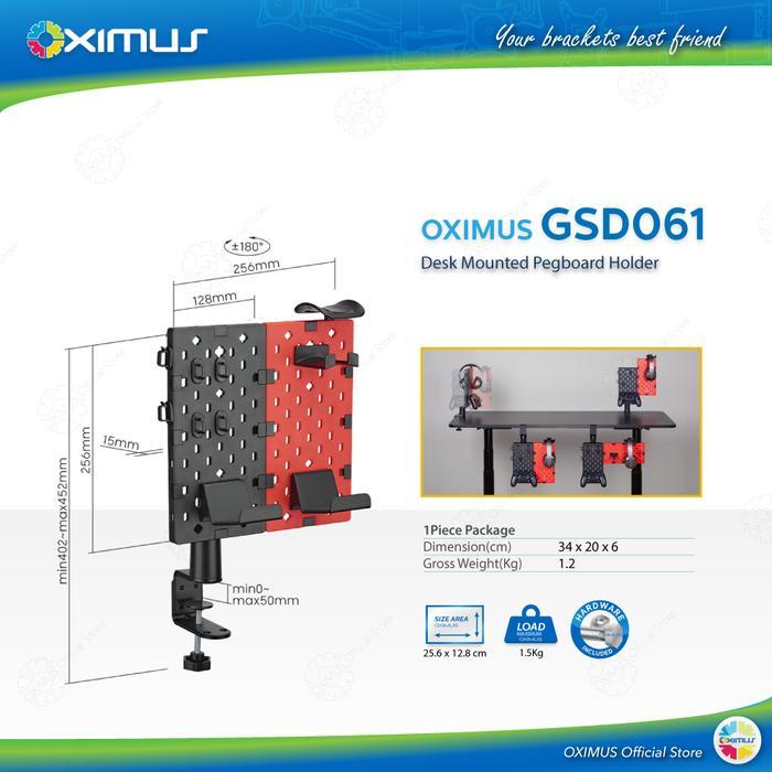 Oximus Pegboard Holder Tablemount Gaming OXIMUS GSD061 ติดตั้งโต๊ะ