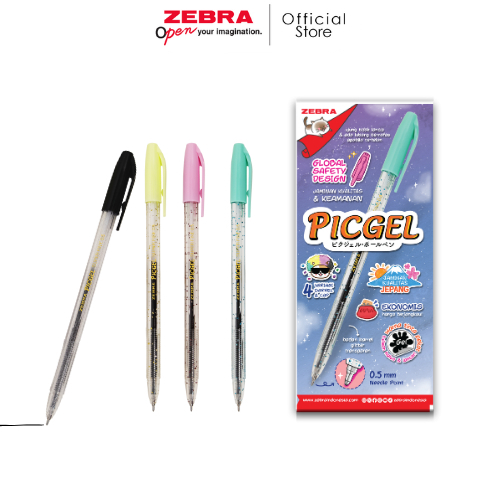 Zebra Picgel Black Ink Gel Pen 0.5 mm / 4 Color Gel Ink Pen