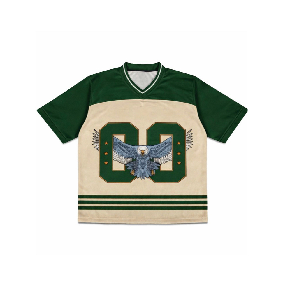 Blushfieldjerseys - GREEN EAGLE 00 TRENDY RETRO BOXY UNISEX JERSEY