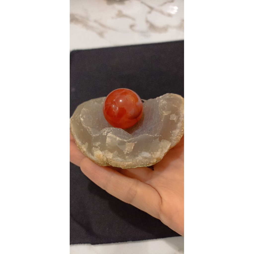 Crystal Sphere Carnelian + Hedgie