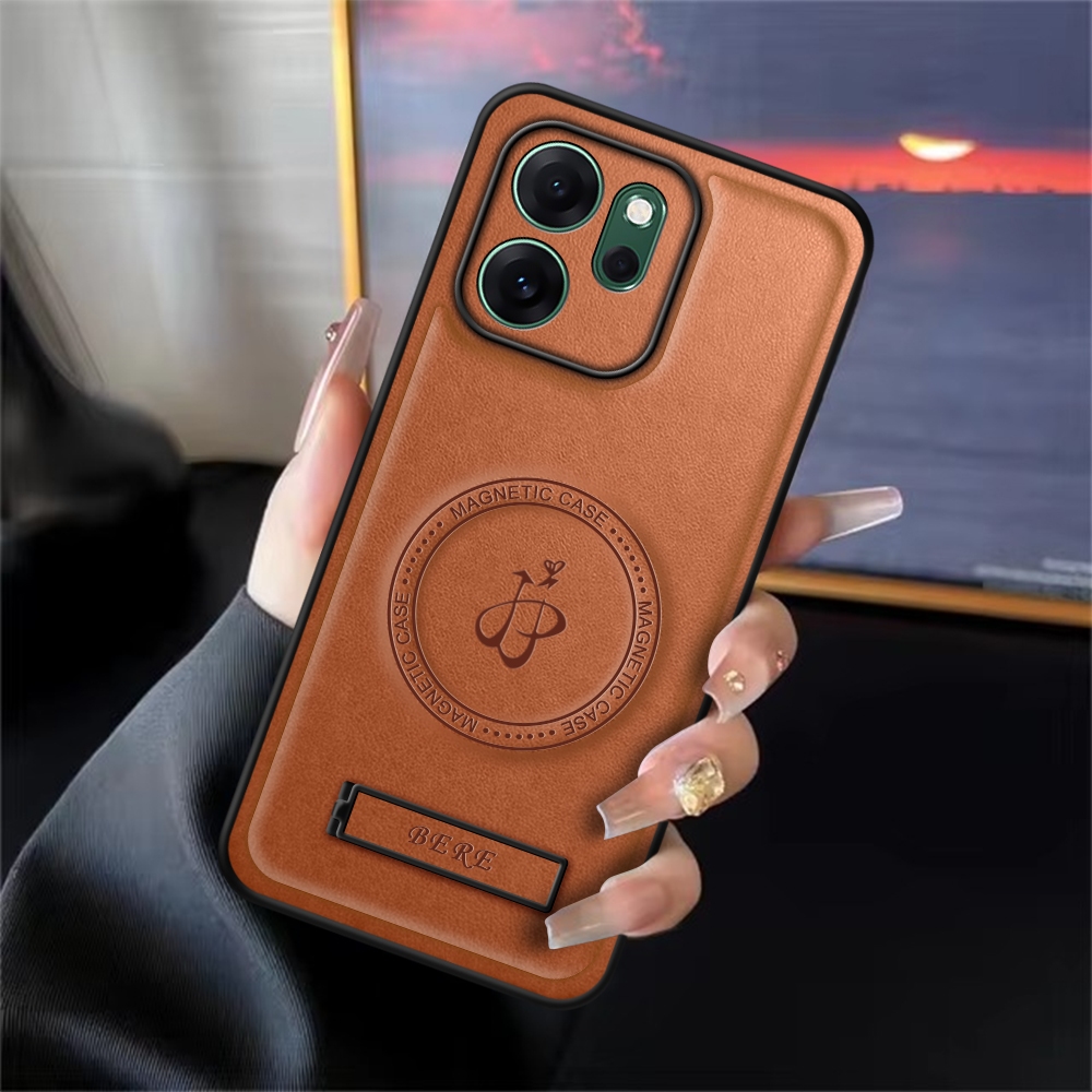 เคส Oppo Reno 14F Leather Magnetic Standing Premium