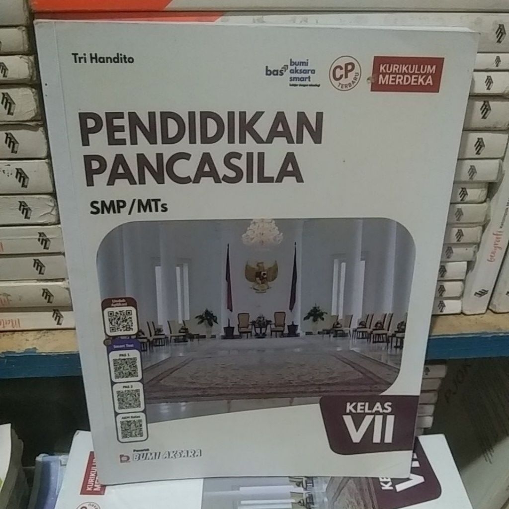 หนังสือการศึกษา PPKn/Pancasila ล่าสุด CP kumer/kurikulum merdeka SMP Class 1-7/V11 bumi aksara