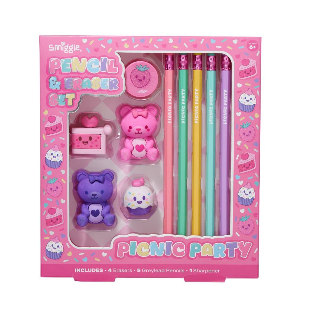 SUPER SPEED ERASER PENCIL SET สีชมพู - PENCIL AND ERASER SET