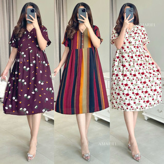 Amariel Ruby Dress Daster Nyaman Bumil Busui Friendly