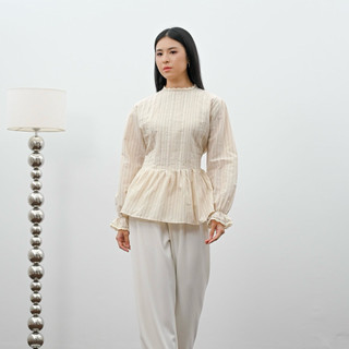 BEEANCA - Diana pleats blouse | blouse linen |atasan wanita