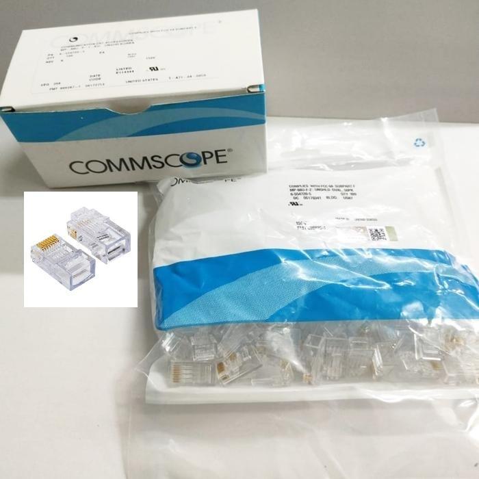 Rj45 Cat5 Cat6 Commscope Connector RJ45 Cat 5 Cat 6 Lan สายเนื้อหา 100 ชิ้น