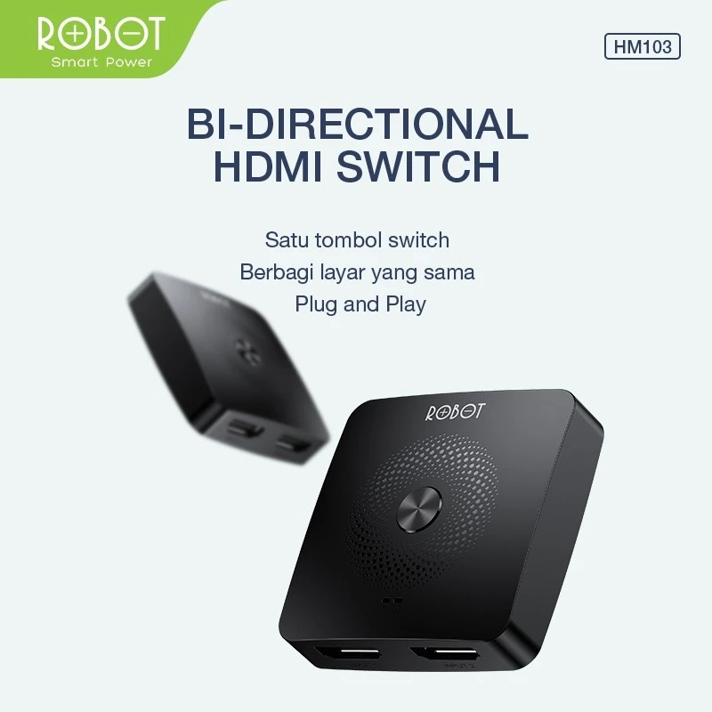 ROBOT HM103 สวิตช์และตัวแยก HDMI 2 In 1 Out/ 1 In 2 Out 4K