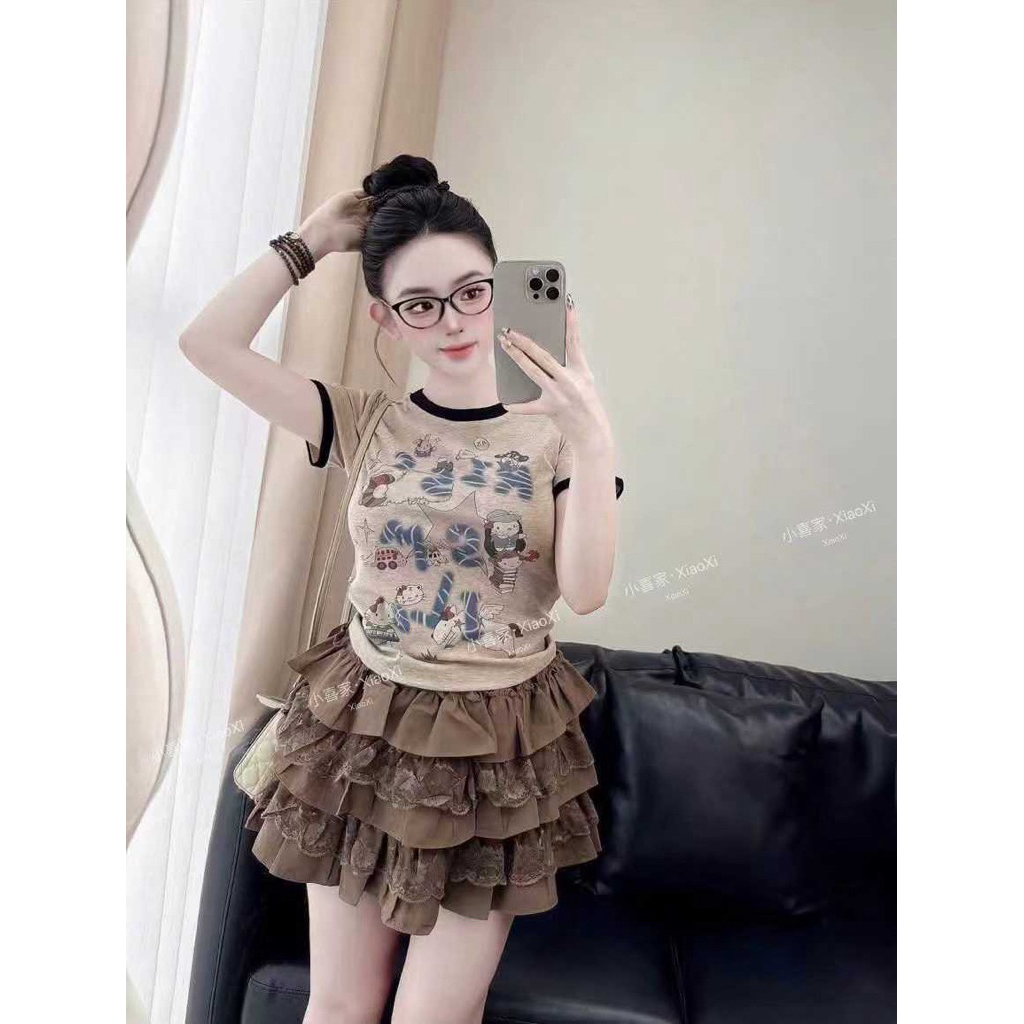 CHN IMPORTED LACE LAYER SKIRT PANTS
