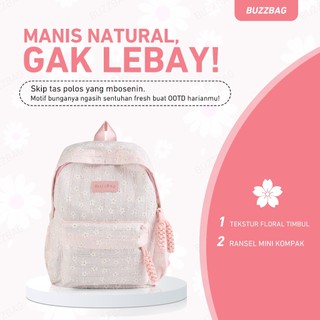 BuzzBag - Tas bahu ins kanvas bunga lucu tas sekolah wanita berkapasitas besar korea import