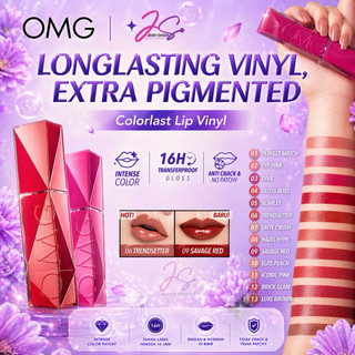 NEW !! OMG OH MY GLAM Colorlast Lip Vinyl 2.5 g - Transferproof Gloss - Longlasting Stain- Intense Color - Plumpy & Comfortable On Lips ransferproof Gloss Longlasting Stain Intense Color Plumpy Comfortable On Lips Lip Gloss Waterproof Tahan Lama Mengkilap