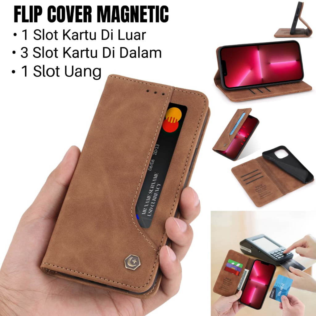 Oppo A77s A98 A95 A57 A54 A54s A74 4g 5g Flip Cover Magnetic Card Slotกระเป๋าสตางค์หนังปลอกกระเป๋าสต
