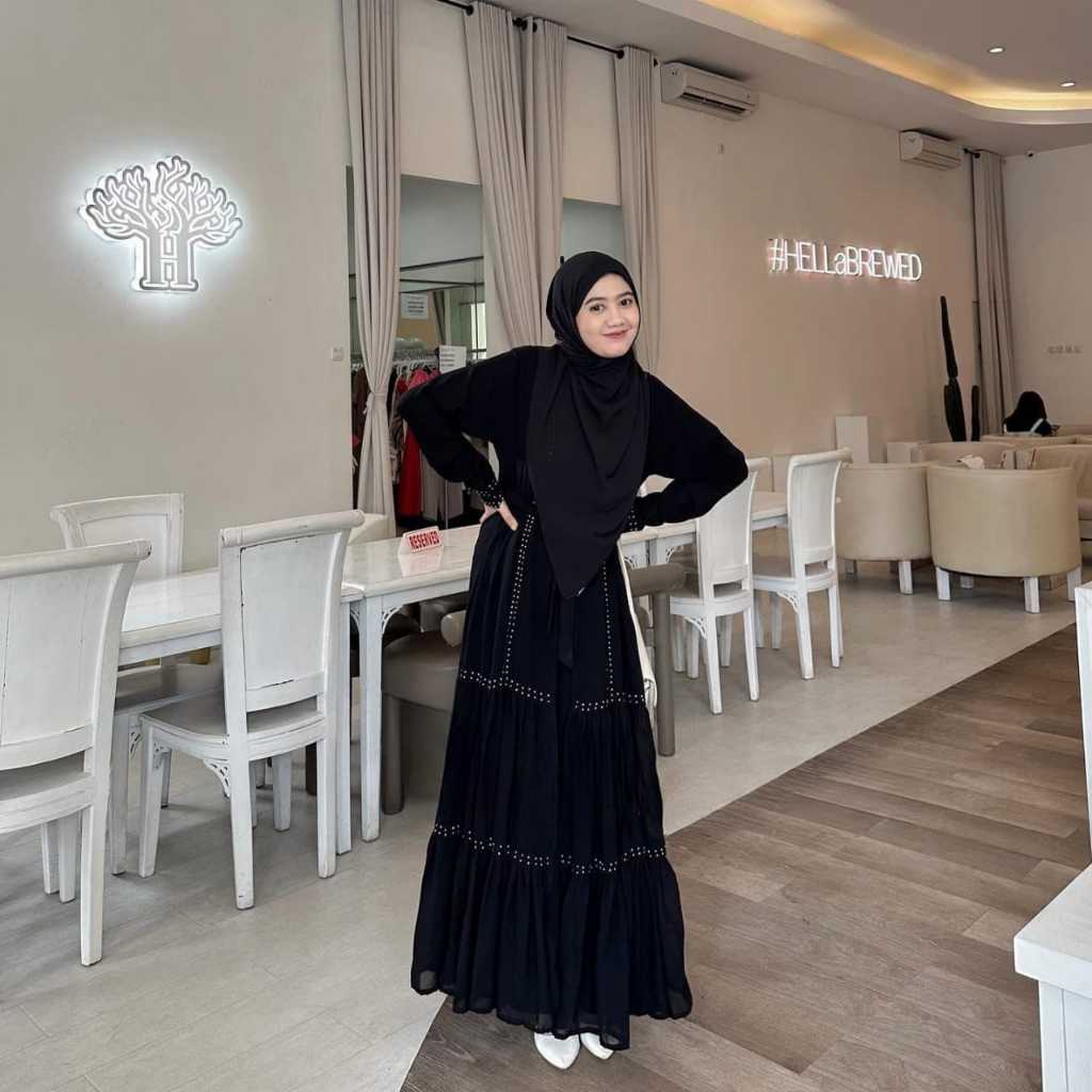 Abaya mahani promo ส่วนลด ambyar - Gamis มุสลิมสําหรับผู้ใหญ่และวัยรุ่น - พร้อมส่ง [COD AVAILABLE] ขออัญมณีดํา/ขาวมีจําหน่าย