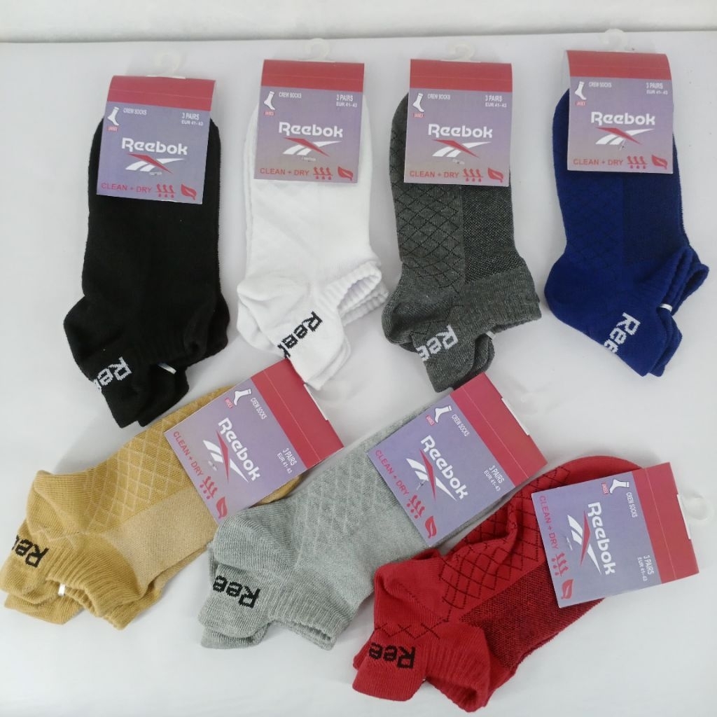 REEBOK SNEAKERS RUNNING SOCKS ANGLE SOCKS พร้อม COOLING TECH DIAMOND SPIRAL AIR FLOW UNISEX
