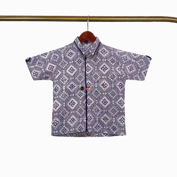 KAMEJA BATIK HUZA - เสื้อเชิ้ตแขนสั้นแขนสั้นของ CHILDRENS AXCEL HEM