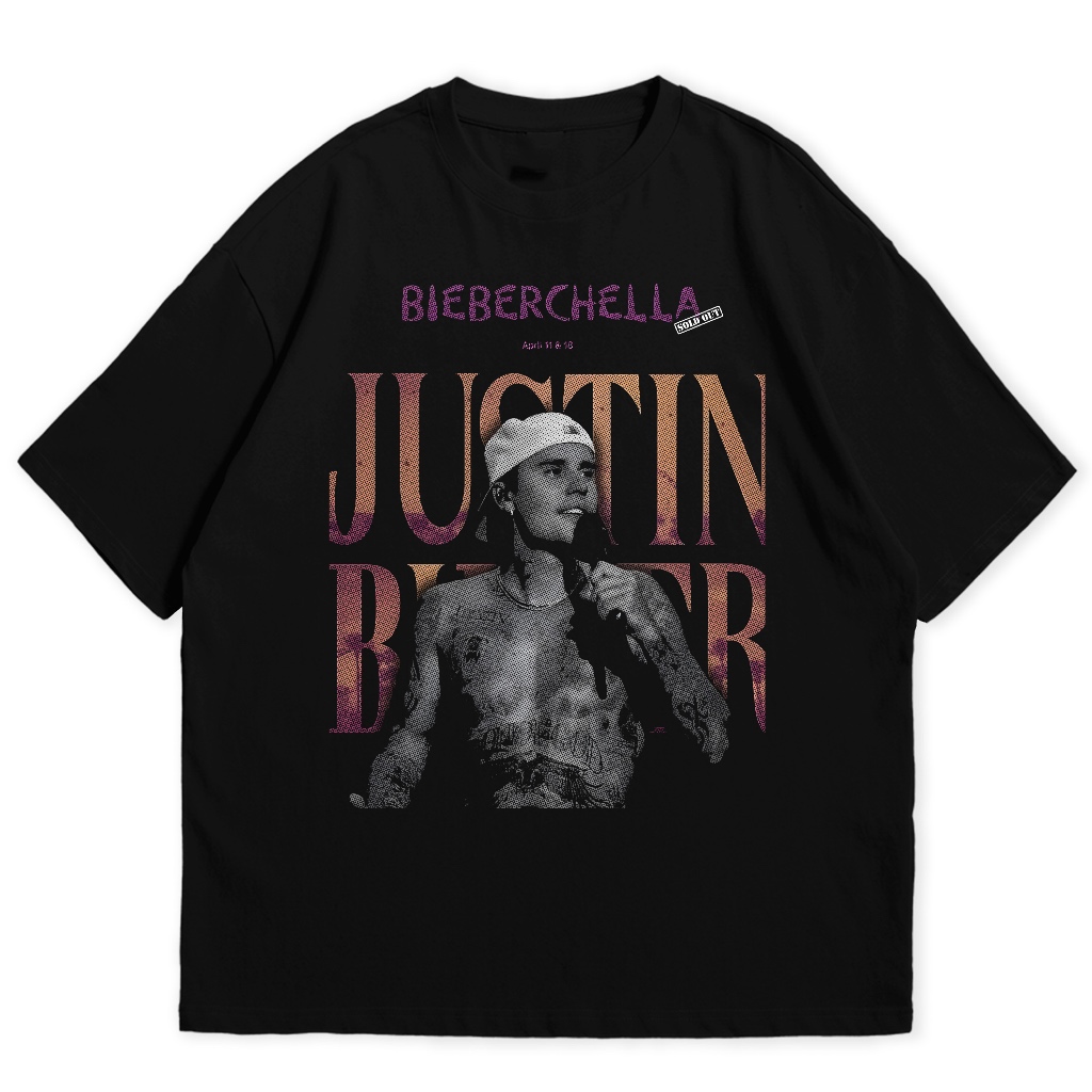 Fiego JUSTIN BIEBER SWAG 3 | เสื้อยืดโอเวอร์ไซส์สีดําพรีเมี่ยม | เสื้อยืดขาวดํา