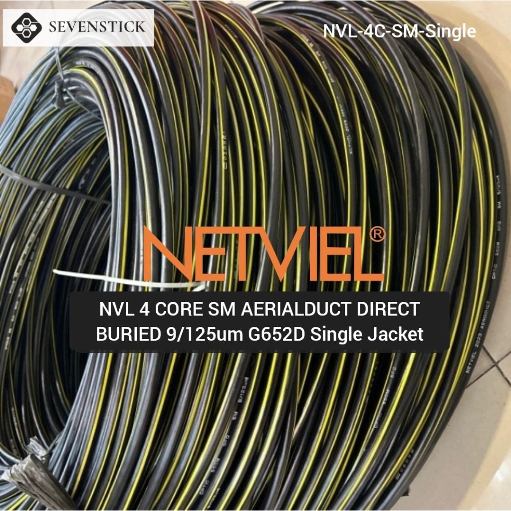 Netviel Fo สาย 4 Core SM 9/125um G652D Singlemode Duct Aerial Ads โดยตรงฝังเดี่ยวคู่แจ็คเก็ตกลางแจ้ง