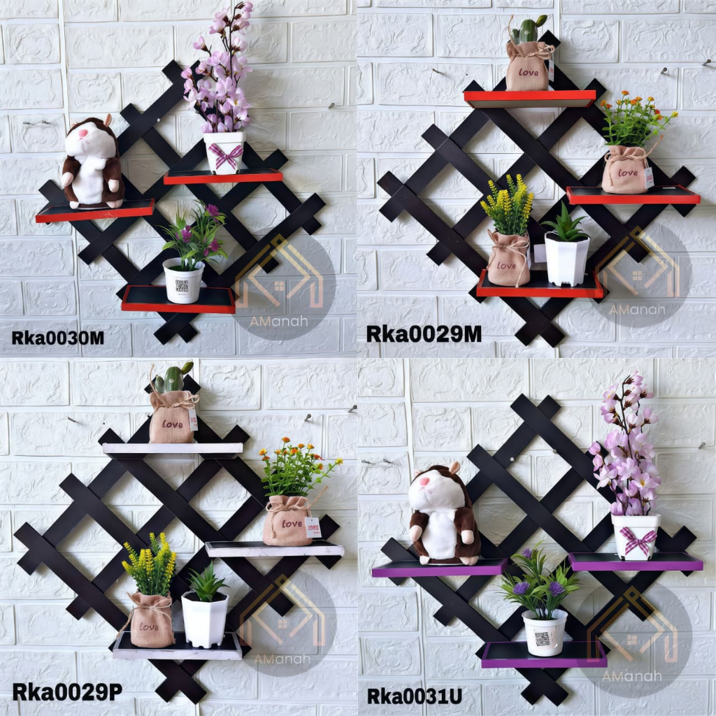 FENCE-MODEL WOODEN WALL SHELF - MULTIPURPOSE WOODEN DISPLAY SHELF ขนาด 40x40 CM