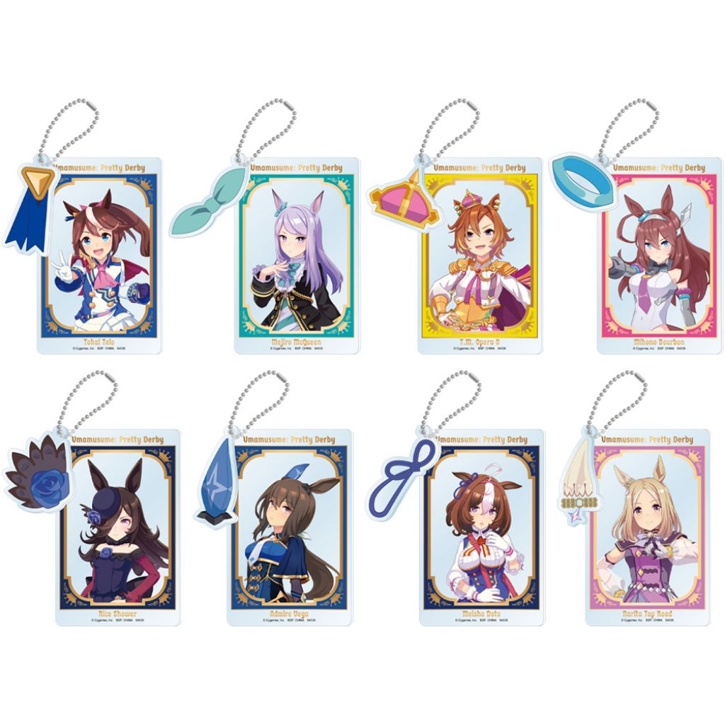 Ichiban Kuji Uma Musume สวยดาร์บี้ Vol. 10 รางวัล H: Clear Twin Card Charm Rice shower TM Opera Mihono Bourbon Narita Top Road Mejiro Mcqueen Admire Vega