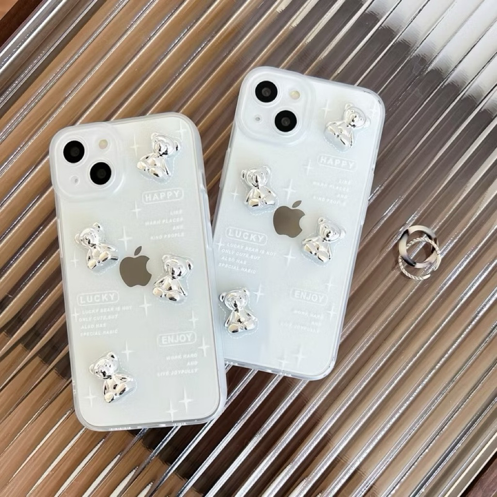 เคสโบว์ 3d แบบใส // iphone 12, 11 pro max, xs max, 12 pro max, 13 pro max,