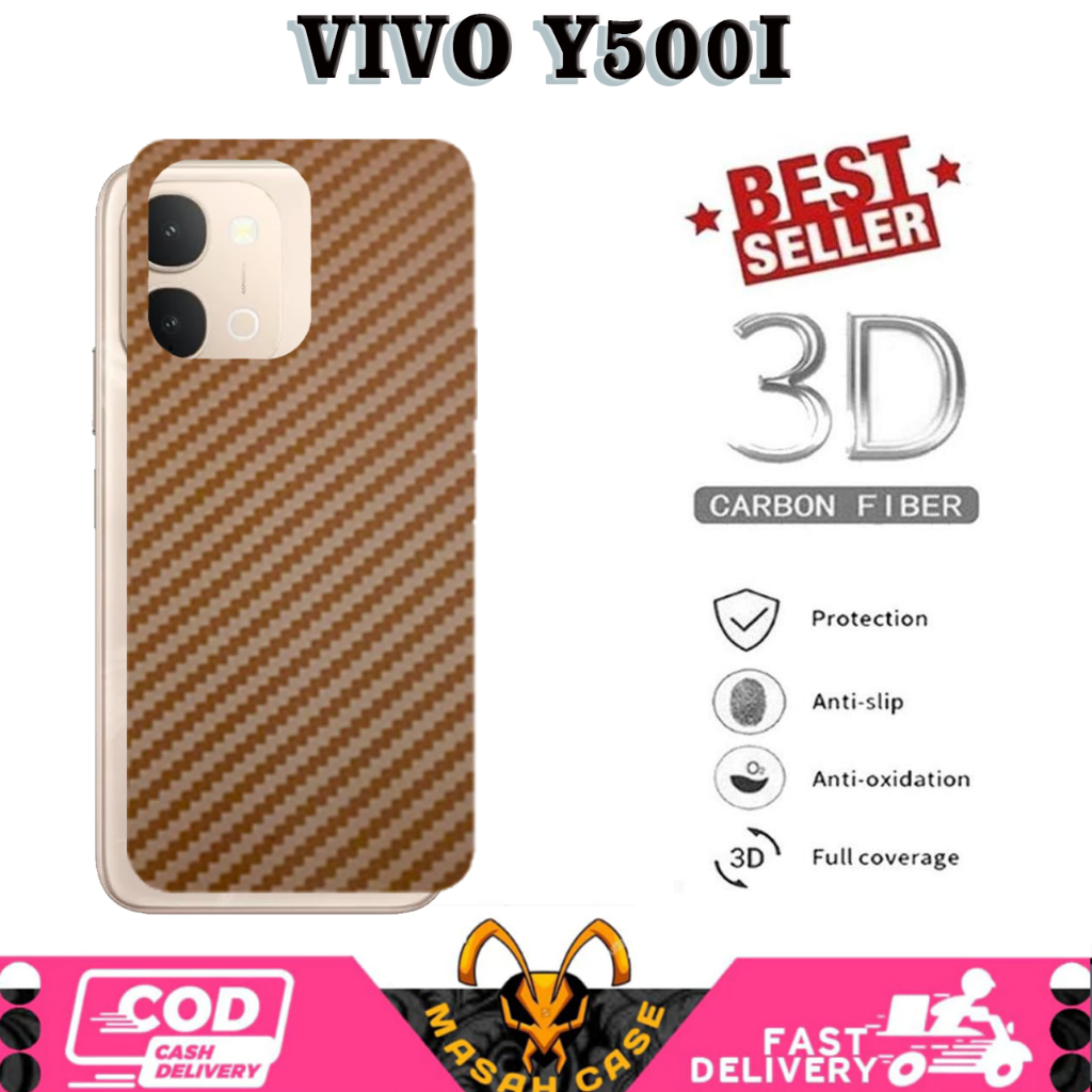 GARSKIN CARBON GOLD VIVO Y500I Y500S SKIN PROTECTOR GOLD