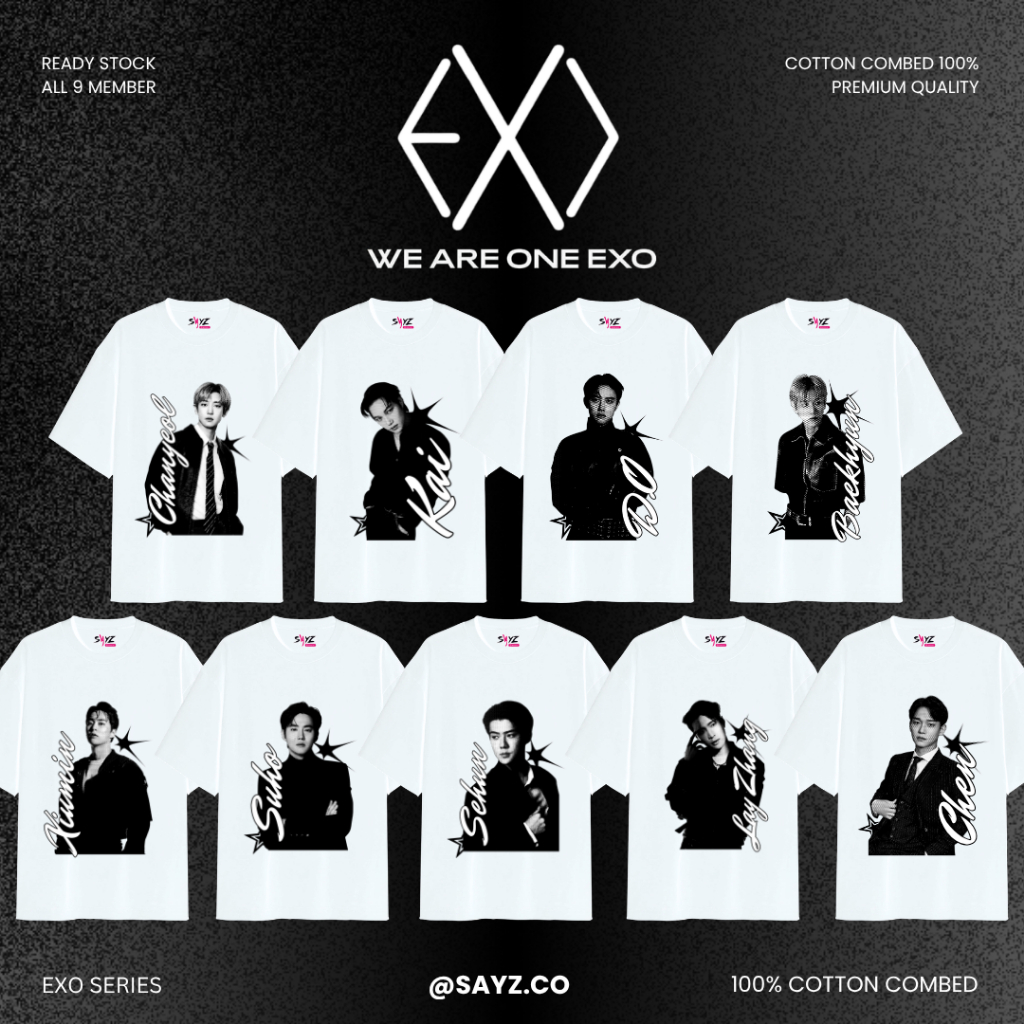 [จํากัด] เสื้อยืด EXO Allmember 9 - Chanyeol Kai Sehun DO Baekhyun Suho Chen Xiumin Lay - เสื้อยืด 1