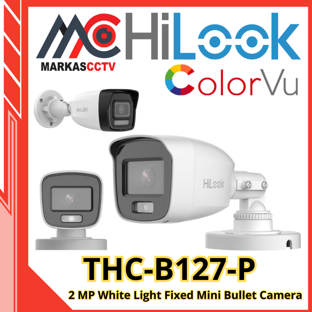 กล้องวงจรปิด HILook THC-B127-P || Outdoor Cctv 2MP Full Color IP66 24 Hours 3.6mm