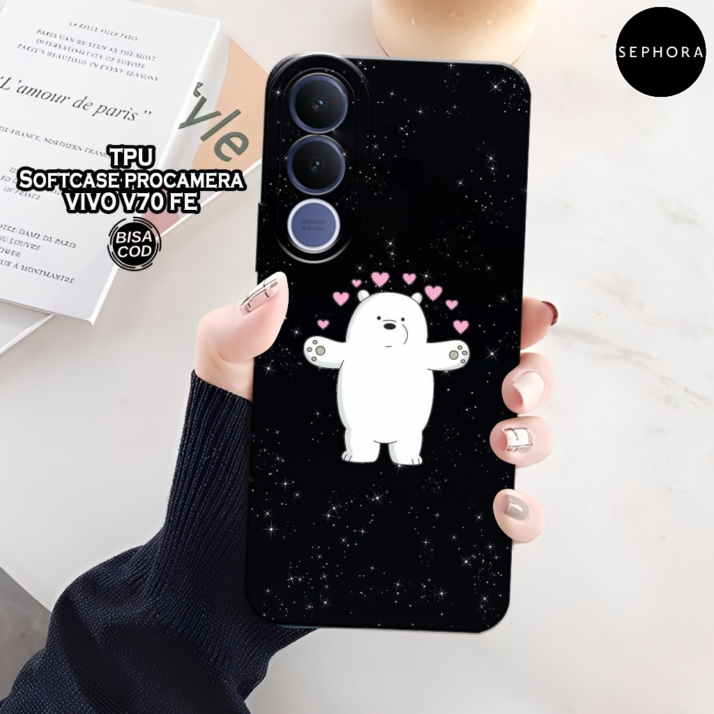 HP เคส VIVO V70 FE 2026 ใหม่ล่าสุด - เคสแฟชั่น Bear - Softcase VIVO V70 FE 2026 - เคสกล้อง Pro - เคส