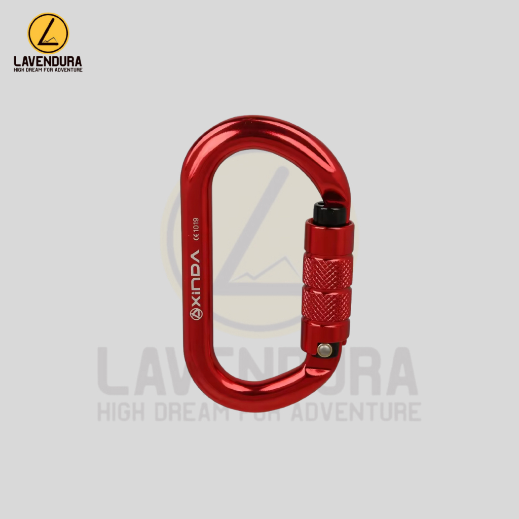 Carabiner xinda รูปไข่ autolock 25kn อลูมิเนียมสีแดง carabiner hook rock Climbing flying fox wall Cl