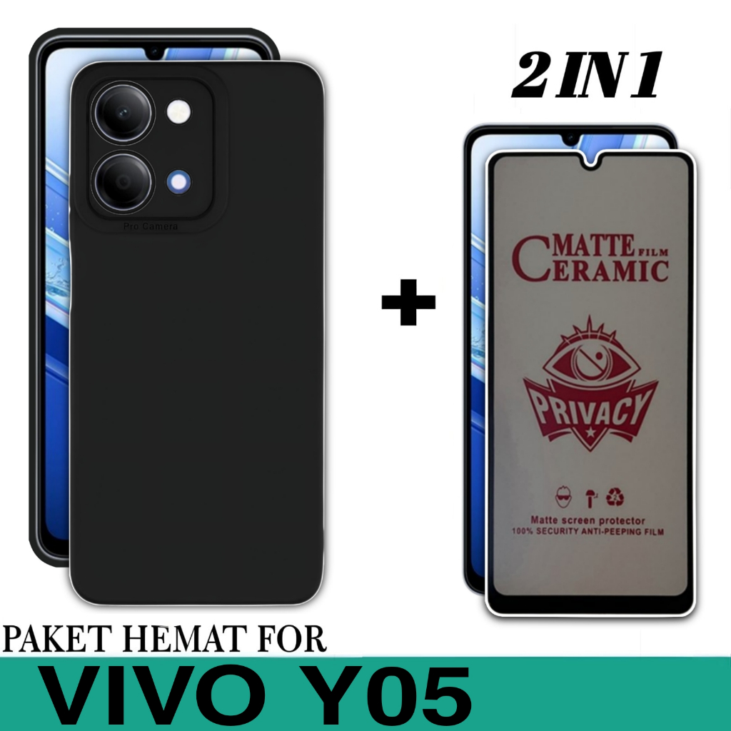 เคส Vivo Y05 ฟรีเซรามิค Anti Spy Premium Casing Cover