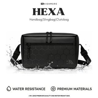 HIGHMORE Hexa | Handbag Pria Tas Selempang 3in1 Anti Air | Clutch Bag | Tas Sling Bag Waterproof