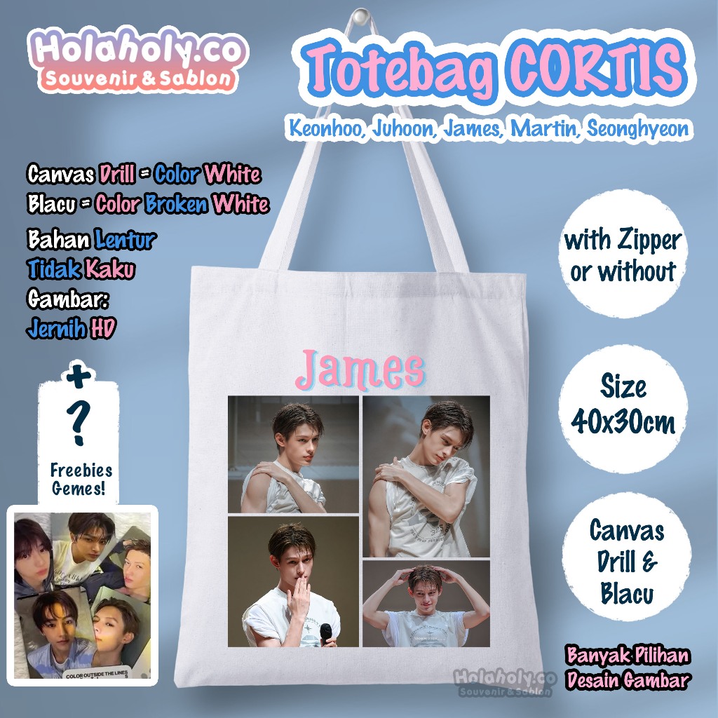 TOTEBAG CORTIS JAMES KPOP I TAS TOTEBAG ผ้าใบสีขาว JAMES CORTIS KPOP [READY] ของขวัญ KPOP | FANKIT