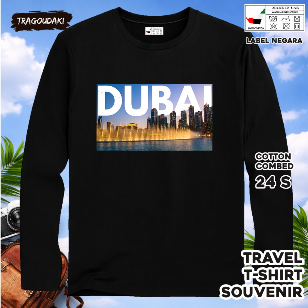 DUBAI LONG-SLEEVED SOUVENTURE เสื้อยืด 5 พร้อมแท็ก ASAL UAE COTTON 24S ของขวัญพรีเมี่ยม
