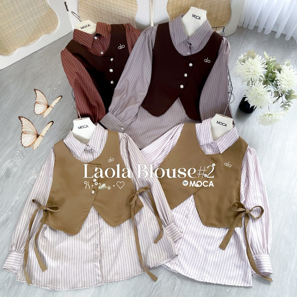 LAOLA BLOUSE 2 BY MOCA BLOUSE MADE IN COTTON MILEA OUTER IN IN IN ONE