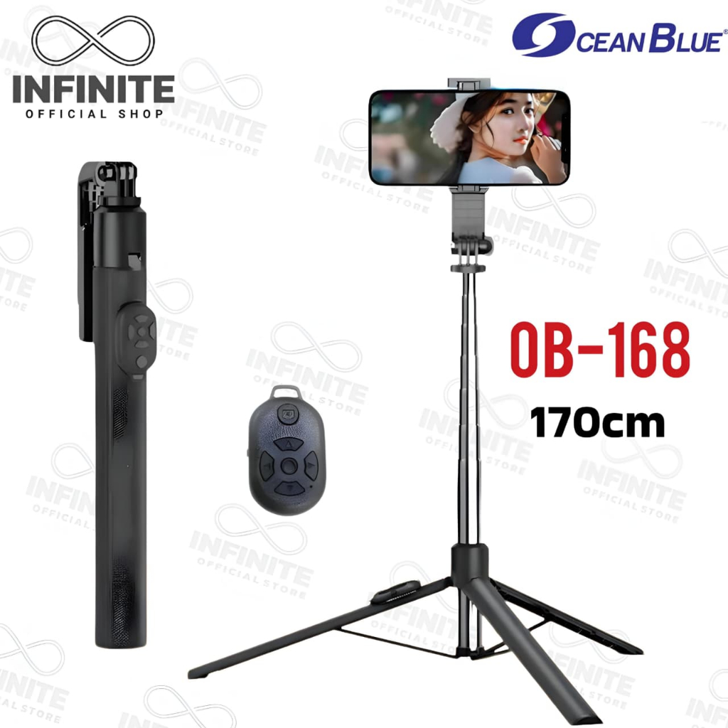ขาตั้งกล้อง Tongsis Content Creator Selfie Stick 360° แหนบ OB168 170 ซม. 3in1 Stand Holder HP OCEANB