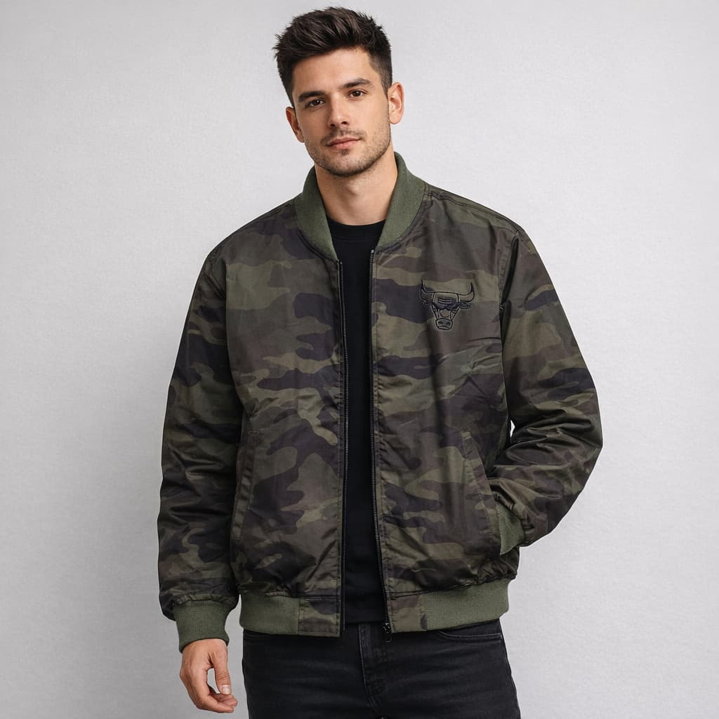 Bulls Mc.F supply co Camo Bomber Jacket
